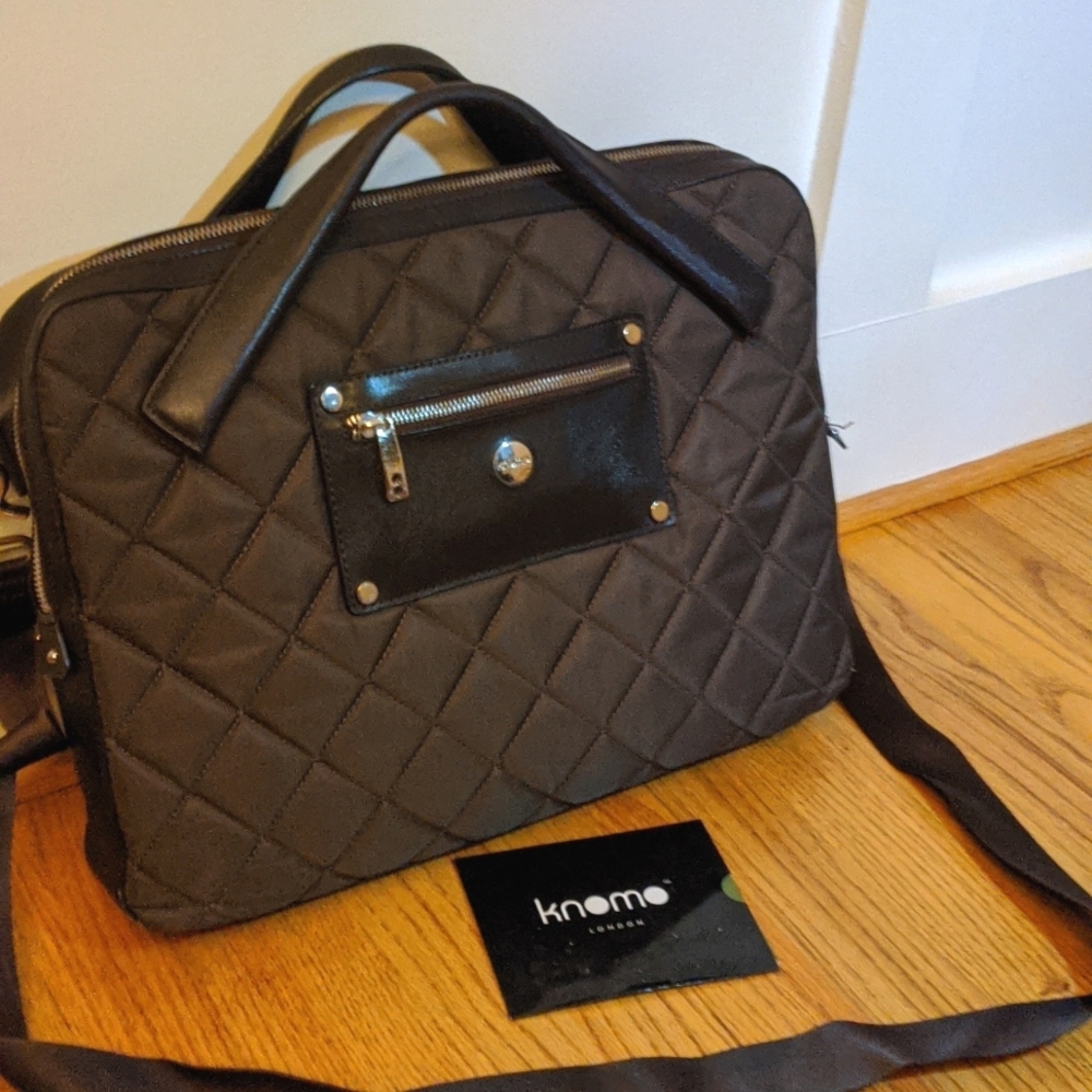 Knomo Brown Quilted Jessi Laptop Bag